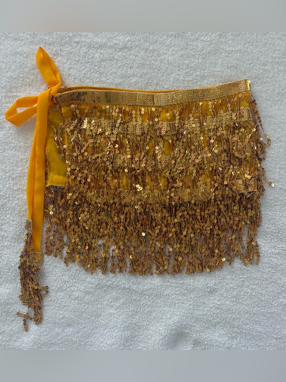 Gold Sequin Tassel Skirt Wrap